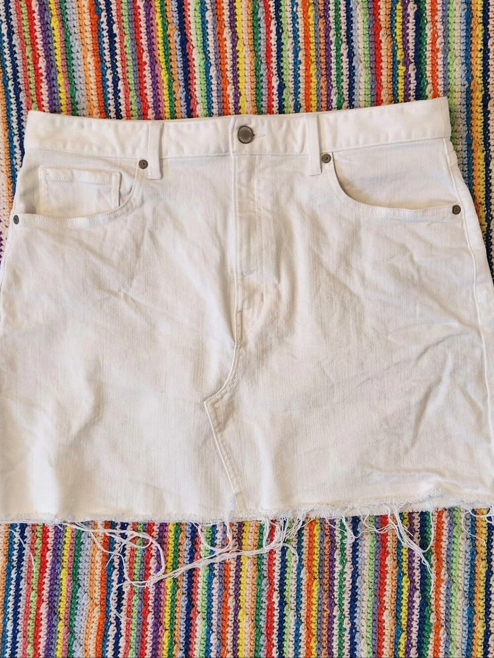 Banana Republic Soft White Denim Mini Skirt
